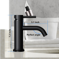 Single Handle Brass Bathroom Sink Faucet with Pop Up Drain Assembly and Water Faucet Supply Lines