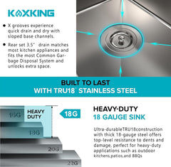 15 x 15 inch Stainless Steel Bar Sink, Drop-in Kitchen Sink with Strain & Bottom Grid