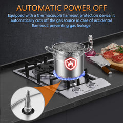 12 inch Bulit-in NG/LPG Convertible Gas Cooktop, with Thermocouple Protection, Stainless Steel