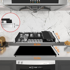 36 Inch Gas Cooktop with Griddle, Stainless Steel Gas Stove Top with 5 Burners