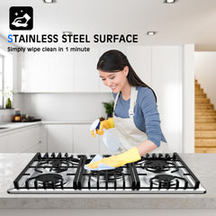 30 inch Bulit-in Stainless Steel Gas Cooktop with 5 Burner